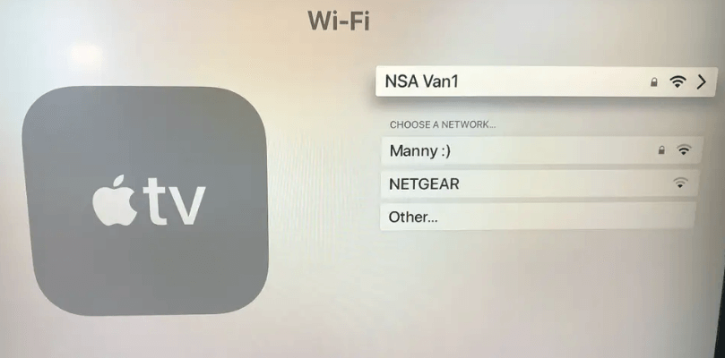 Apple TV WiFi Setting