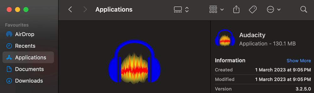 The "Applications" folder on Mac