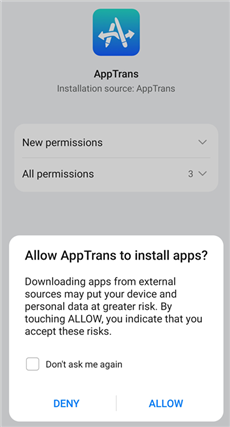 Allow AppTrans to Install the App on Your Phone