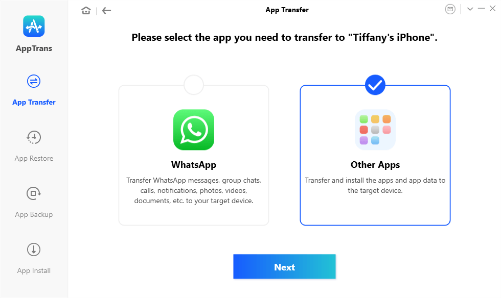 Choose Other Apps to Transfer