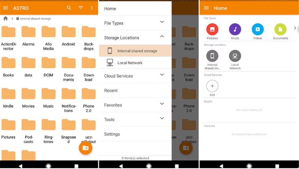Astro File Manager Interface