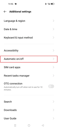  Automatic on/off on Android
