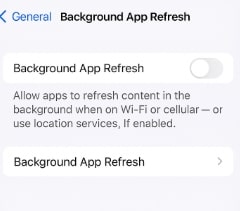 Click Background App Refresh