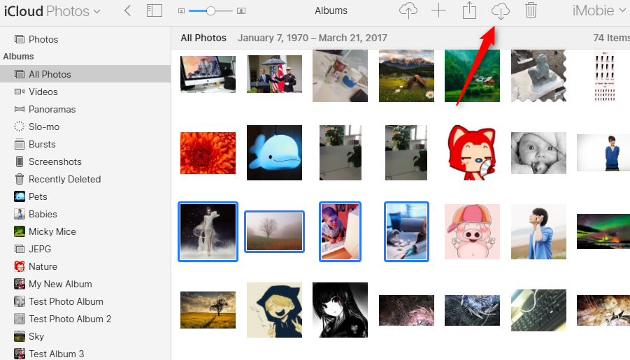 Backup iCloud Photos to PC on icloud.com