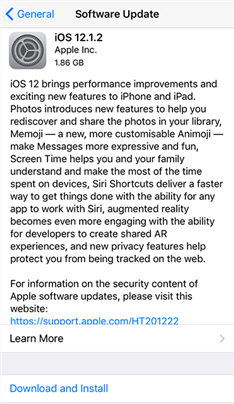 Update the iOS version on an iPhone