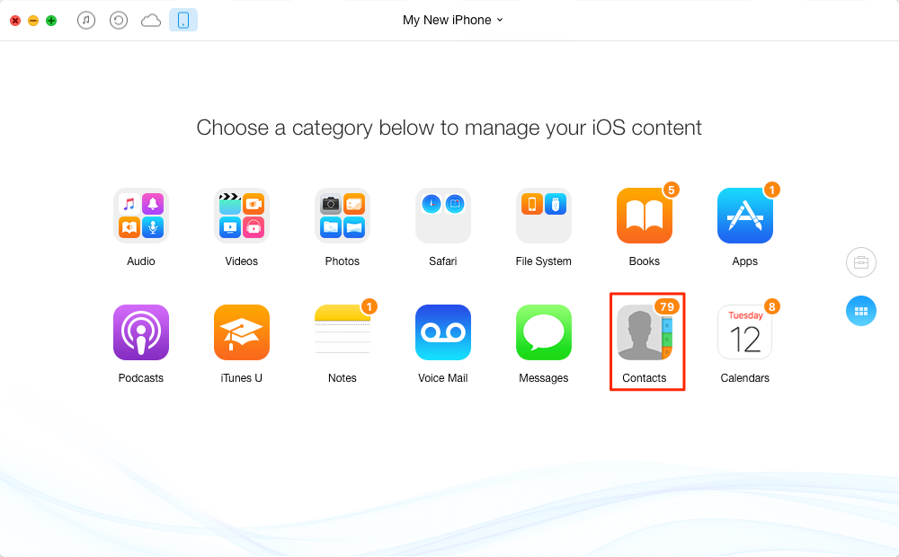 How to Back Up iPhone Contacts to PC/Mac Computer – Step 2