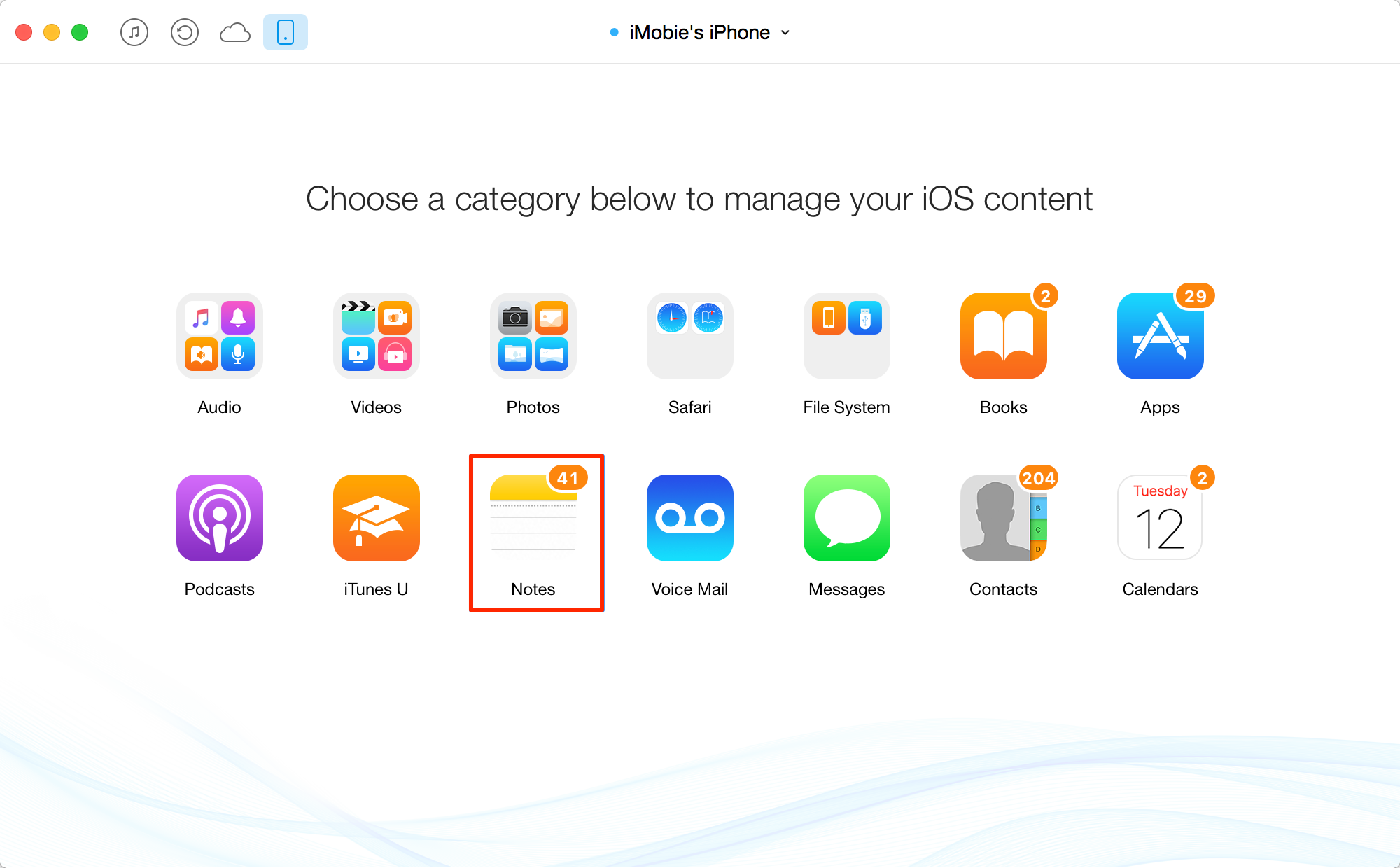 How to Backup iPhone Notes - Step 2