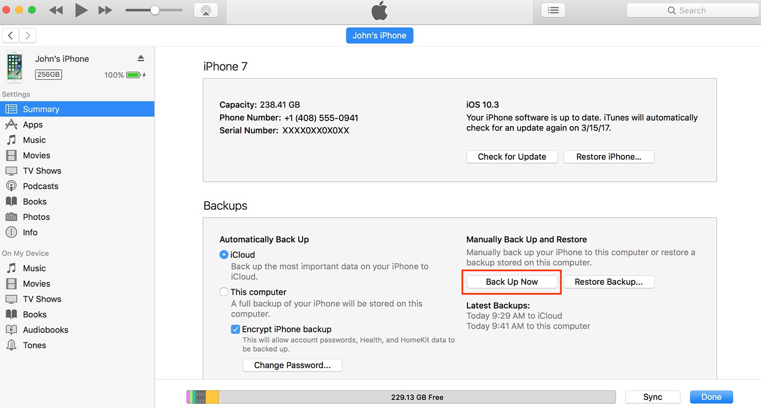 How to Backup iPhone to Mac via iTunes