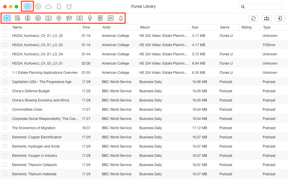 Backup iTunes Library to External Drive Using AnyTrans – Step 2