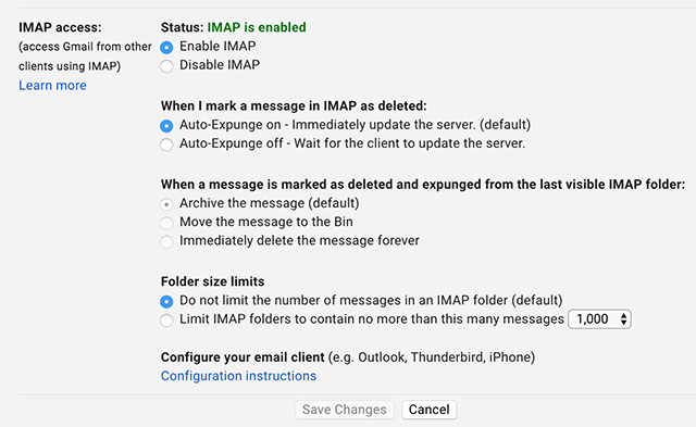 Turn on IMAP for Your Gmail Account