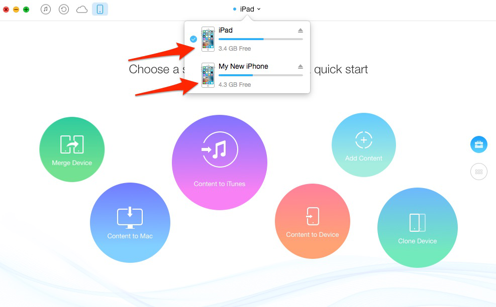 How to Backup Photos from iPad to new iDevice with AnyTrans – Step 1