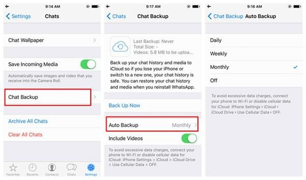 Back up WhatsApp on iPhone