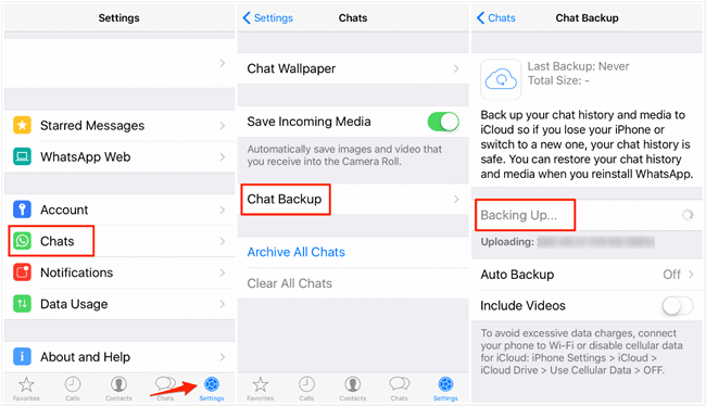 Back up WhatsApp messages with iCloud on iPhone