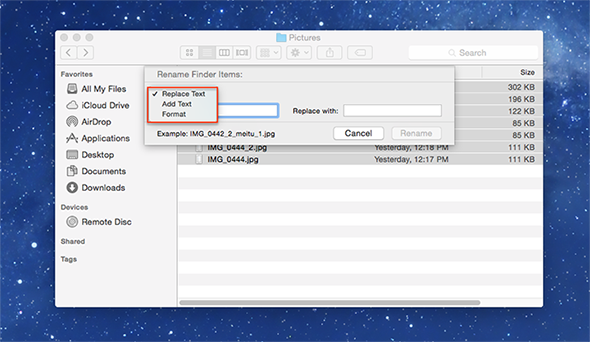 How to Batch Rename Files in Yosemite – Step 5