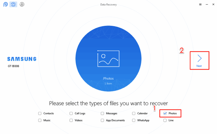 How to Recover Deleted Photos from Samsung – Step 2