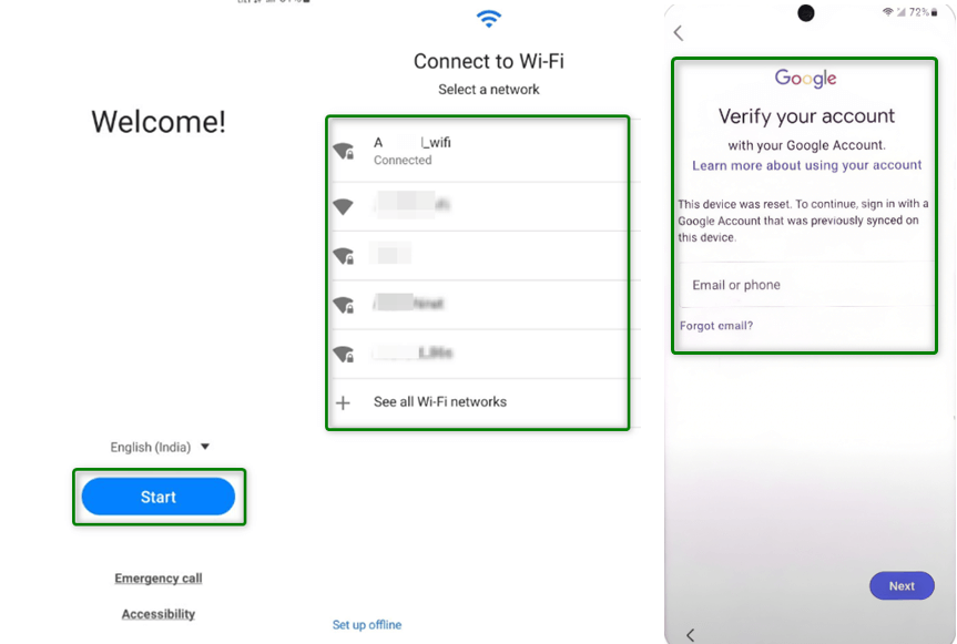 Google Verification Screen