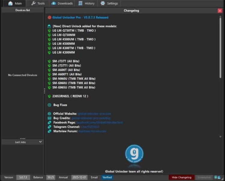 Bypass FRP via Global Unlocker