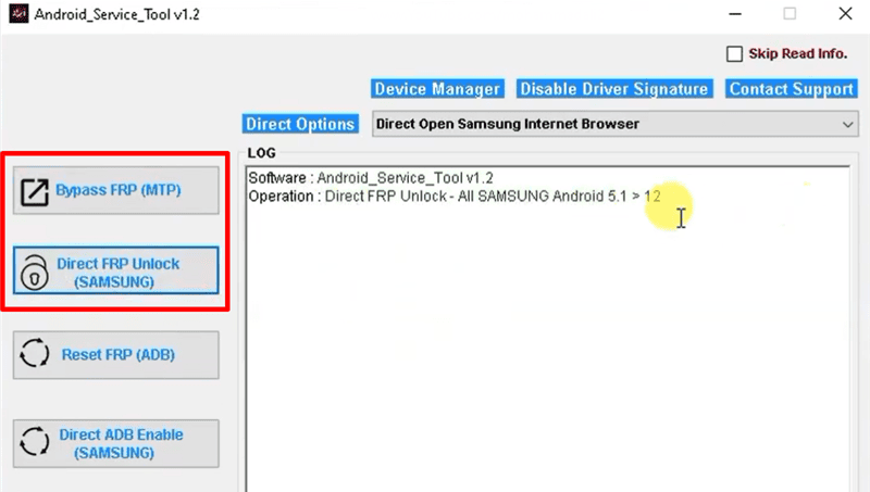 Bypass FRP with Android Service Tool