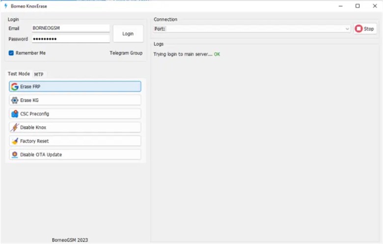 Bypass FRP via Borneo Knox Erase Tool