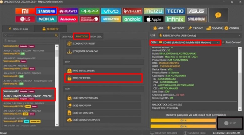 Bypass FRP with UnlockTool