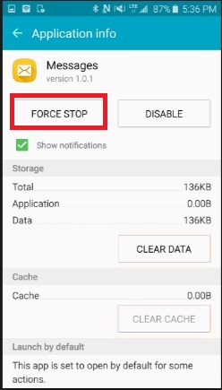 Fix “My Phone Wont Send Text Messages” Issue Via Force Stop the App