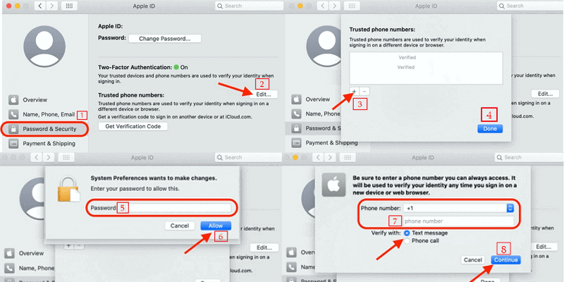 Add A Trusted Phone Number on Mac to Receive Verification Code via SMS