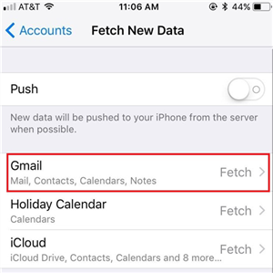 Change Fetch Data Settings