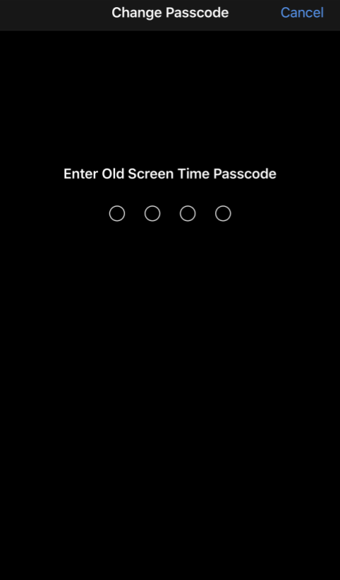 Enter the Old Screen Time Passcode