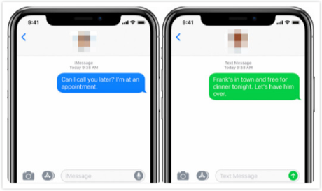 The difference between text message and imessage