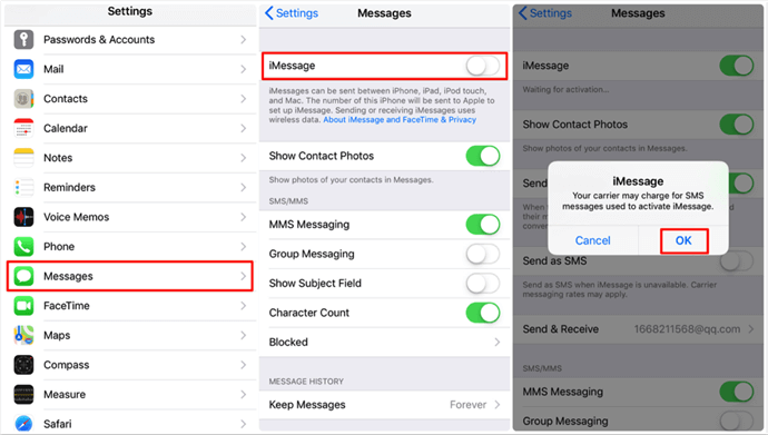 Change Text Message to iMessage on iPhone/iPad – Step 2