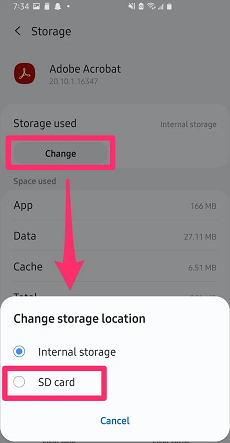 Change the Storage Location