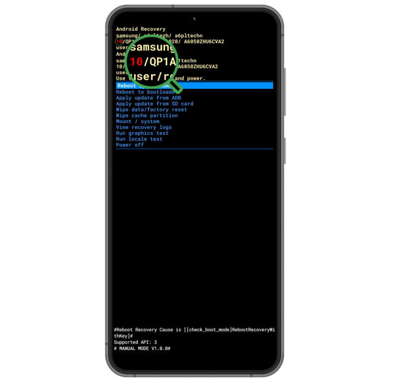 Check Android version in Recovery Mode