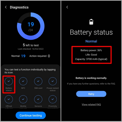 Check Samsung Battery Health