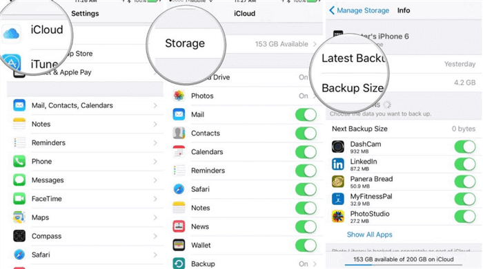 Check your Created iCloud Backup