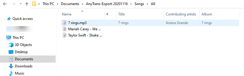 Check the Imported Music on Computer