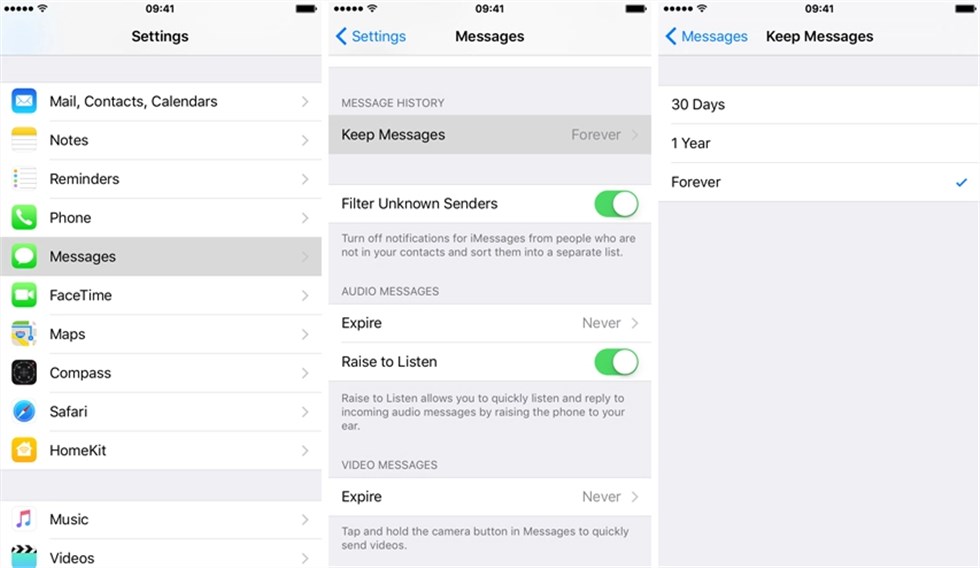 Check Message History Settings