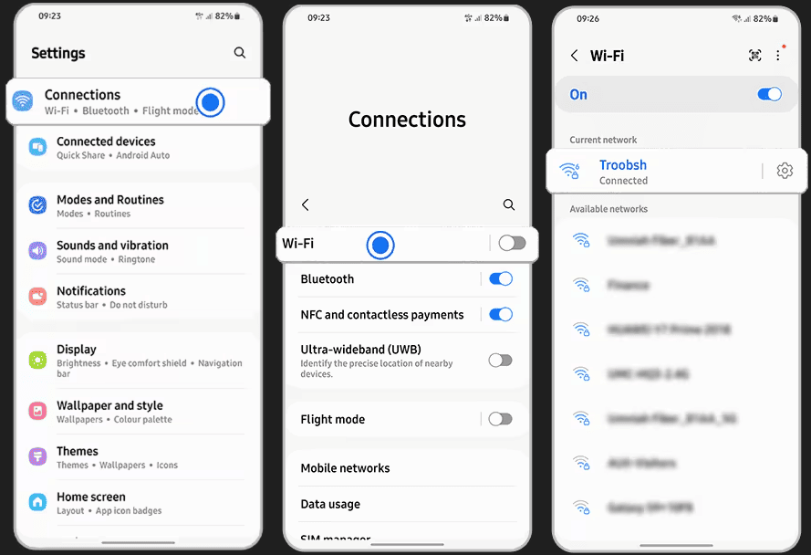 Check Samsung Network Connection