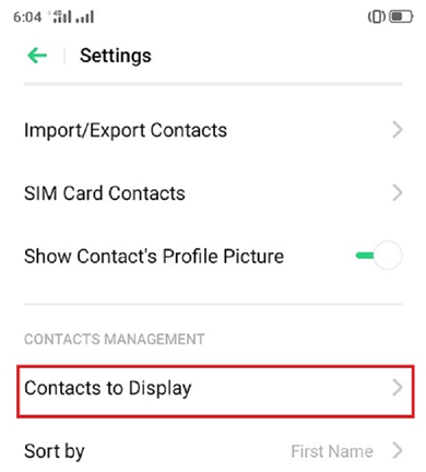 Contacts to Display