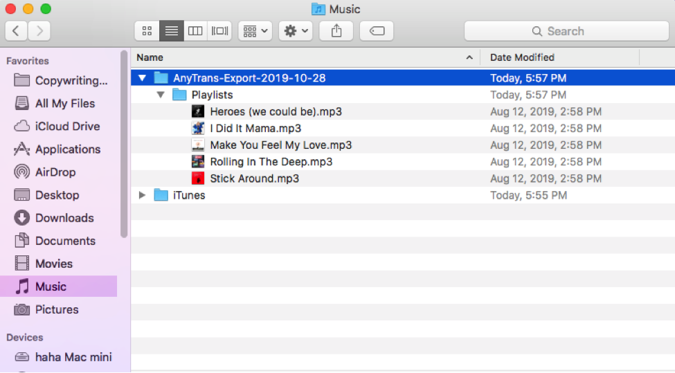 Check the Converted MP3 Songs on Mac