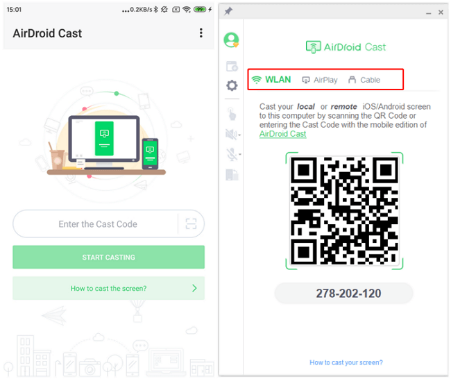 Choose the Connection Method in AirDroid