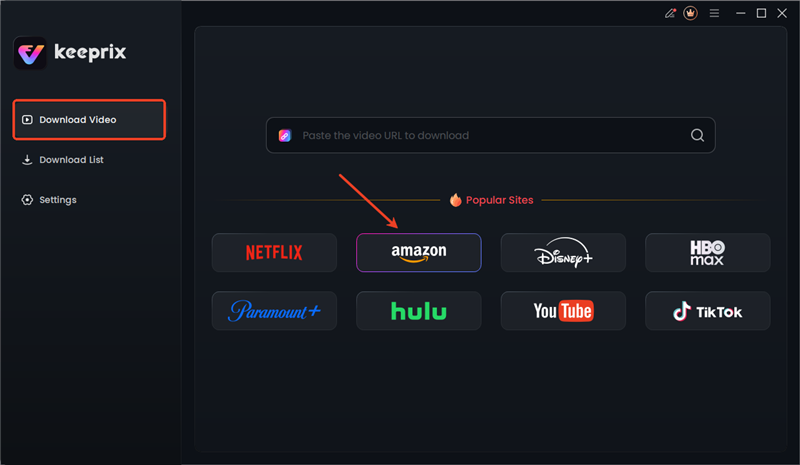 Choose Amazon in Keeprix