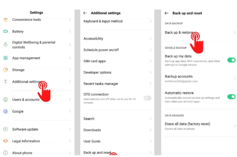 Choose Backup and Restore