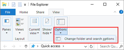 Choose "Change Folder and Search Option"
