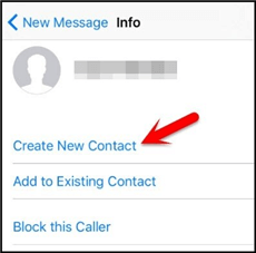 Choose Create New Contact