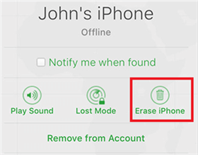 Choose Erase iPhone