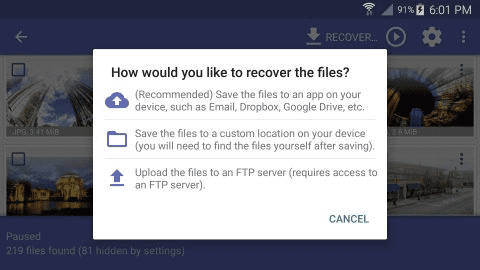 Choose How You Recover Files