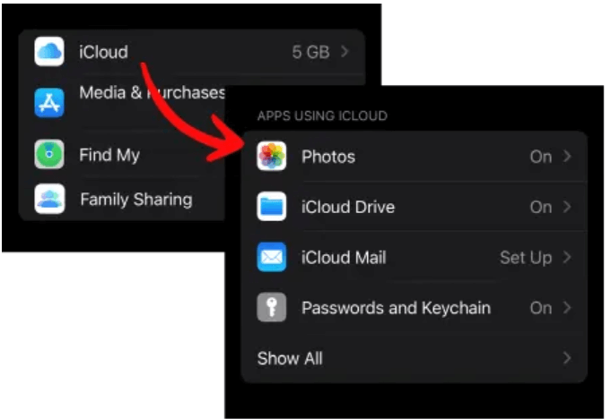 Choose iCloud Photos