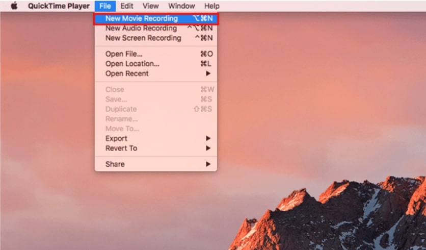 Choose New Movie Recording