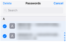 Choose Password to Delete