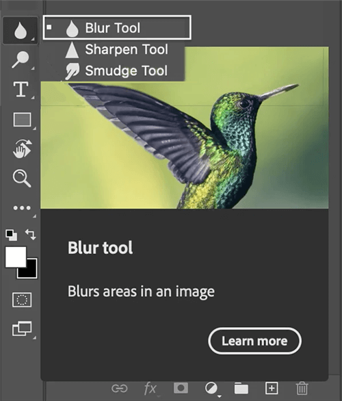 Choose The Blur Tool from The Menu
